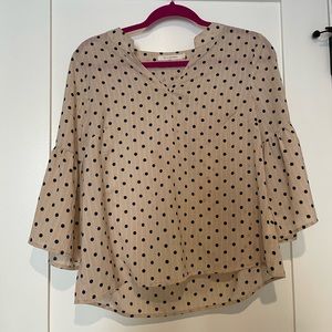 Beige polka dot blouse